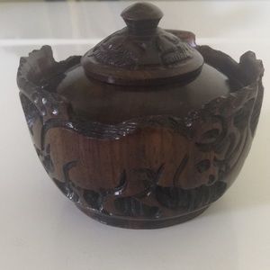 Carved sugar/salt basin.